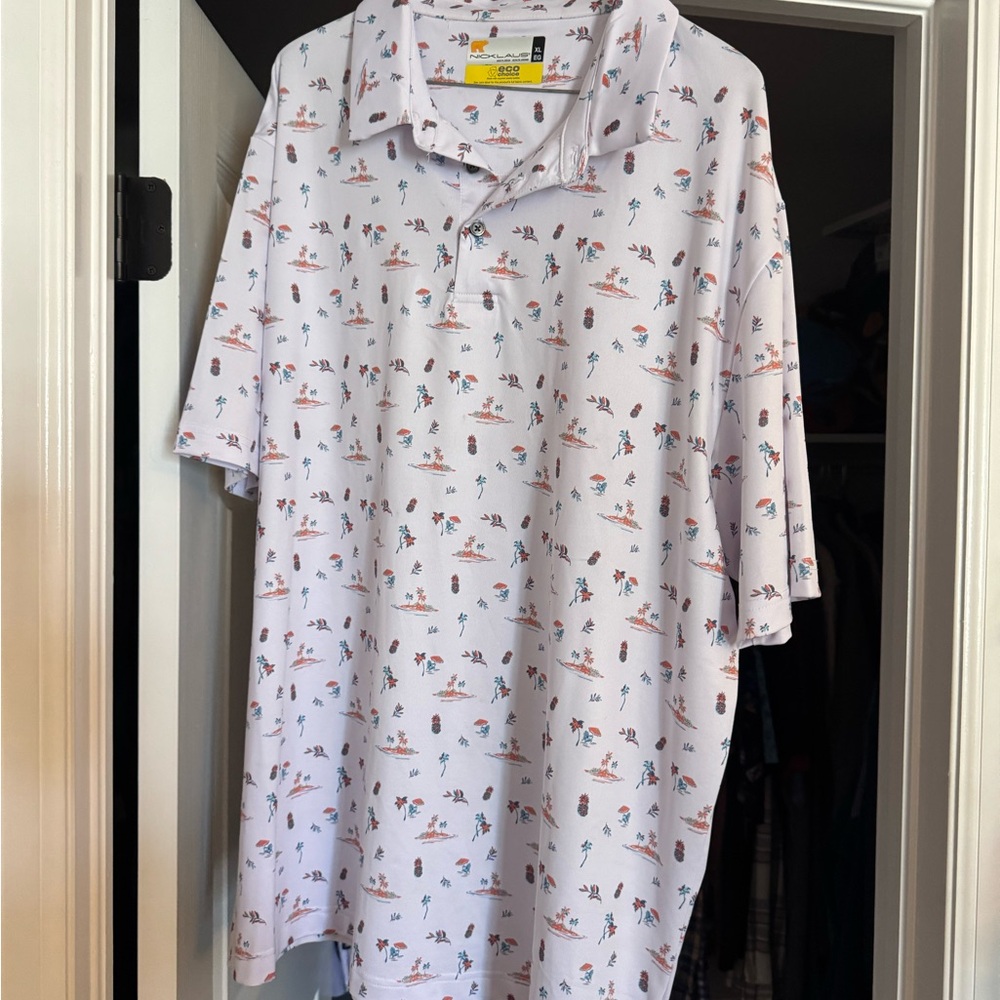 White Polo Shirt with Subtle Pattern